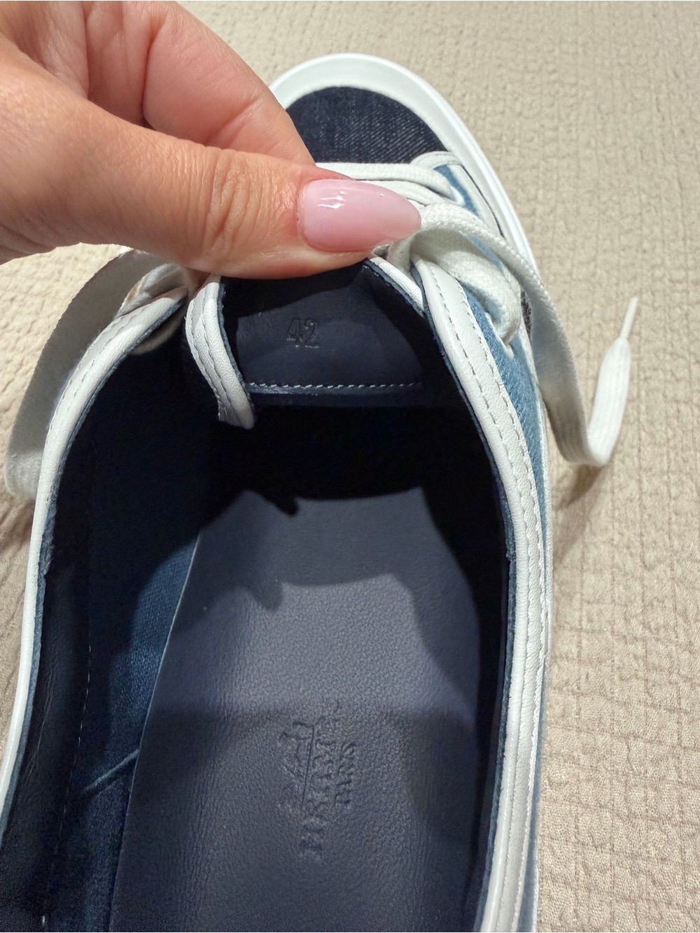 Hermes Multicolor Men's Low-Top Sneakers — Light Blue & Navy - Picture 5 of 5